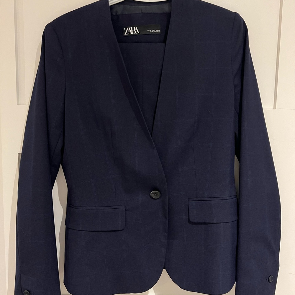 Zara Midnight Blue Suit (Blazer + Matching Pants)